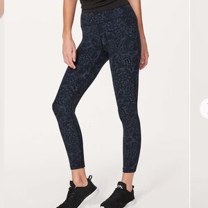 🪻 LULULEMON Train Times 7/8 Pant 25" NOUVEAU MACH BLUE BLACK Size: 10 LIKE NEW!🪻